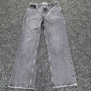 Abercrombie 90s Straight Ultra High Rise Curve Love Jeans 29 8S Short Black Wash
